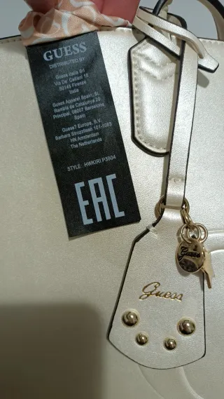 Bolso Guess Dorado y Blanco