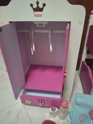 Armario y Cama Muñeca Madera