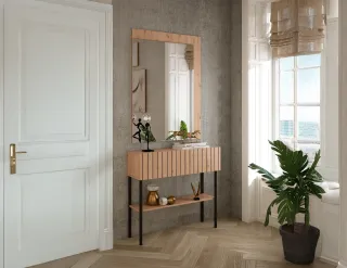 Recibidor de madera y metal