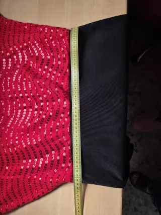 Vestido de fiesta lentejuelas rojo y negro