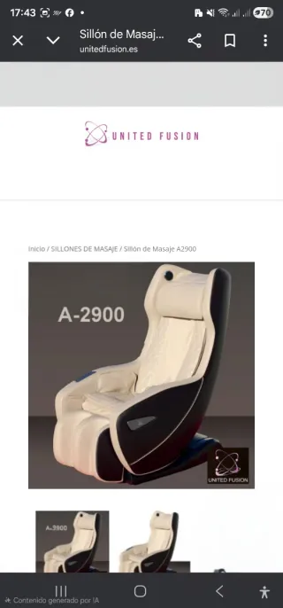 Sillón de Masaje A2900 Negro/Gris