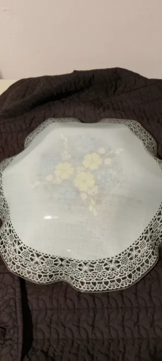 Centrotavola vetro Murano con pizzo