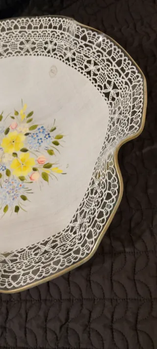 Centrotavola vetro Murano con pizzo