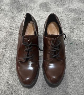 Zapatos Zara Marrones Tacón Plataforma