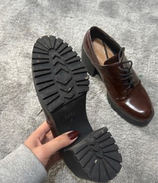 Zapatos Zara Marrones Tacón Plataforma