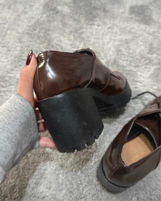 Zapatos Zara Marrones Tacón Plataforma