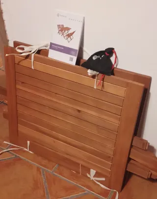 Mesa plegable acacia 120x70x75 cm