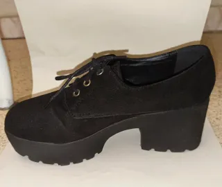 Zapatos Oxford Negros Plataforma