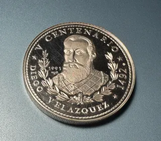 Moneda Plata 3 Onzas Diego Velázquez 1492
