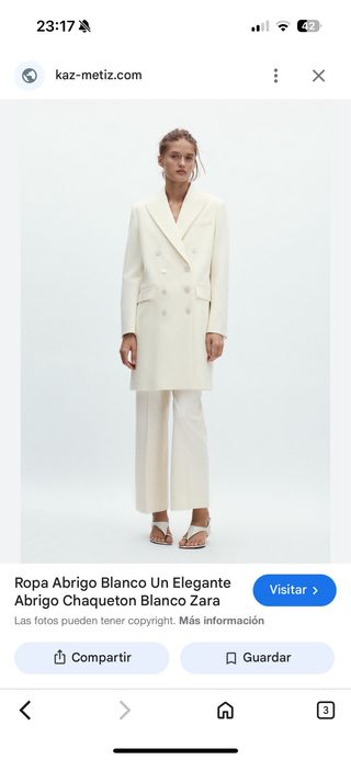 Abrigo Blazer Blanco Zara