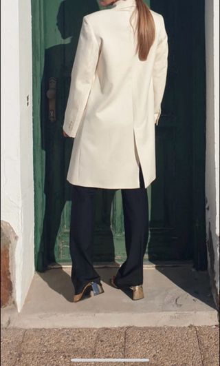 Abrigo Blazer Blanco Zara