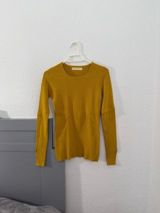 Jersey mostaza de manga larga
