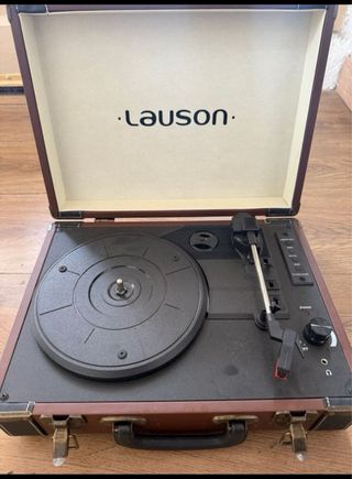 Maletín Tocadiscos Lauson Marrón y Negro