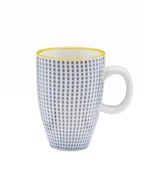 Seis tazas de porcelana gris a estrenar