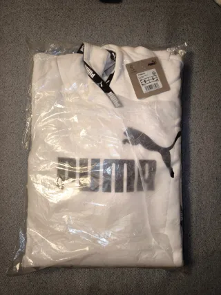 Felpa con cappuccio Puma donna bianca