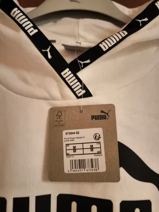 Felpa con cappuccio Puma donna bianca