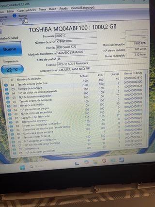 Disco Duro Toshiba 1TB 2.5 MQ04ABF100