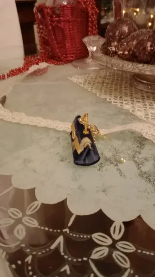 Portachiavi borsa blu e oro