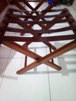 Banco plegable madera y polipiel