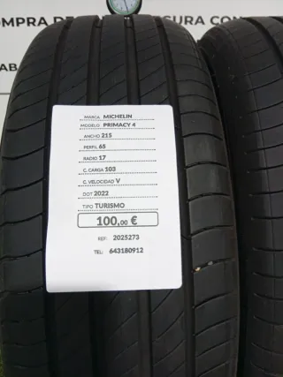 215 65 17 103V MICHELIN PRIMACY 4