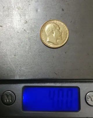 MONEDA ORO MEDIO SOBERANO 1908 EDUARDO VII