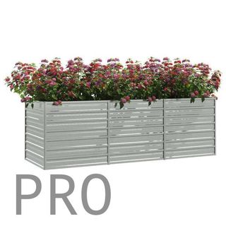 Arriate de acero galvanizado plateado 240x80x77 cm