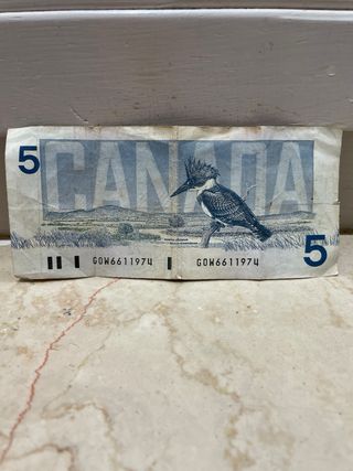 Banconota 5 Dollari Canadesi 1986