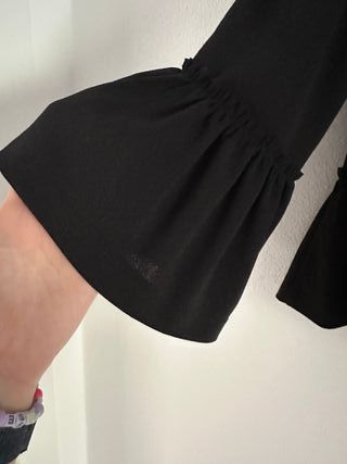 Bolero nero LUMINA maniche 3/4 volant