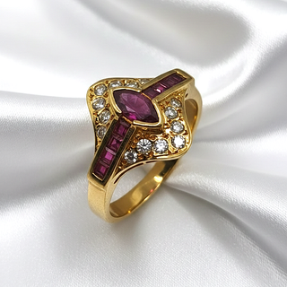Anillo Tynel Soro 18K Rubíes y Brillantes