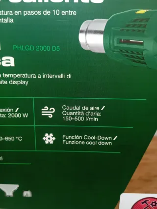 Pistola de aire caliente Parkside digital nuevo