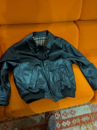 Cazadora Burberry Piel Aviador Hombre Marrón