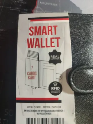 Cartera inteligente de cuero para hombre