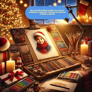 Se hacen retrato a lápiz y pastel y montaje