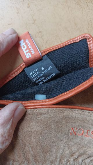 Guantes de piel Santacana Marrones y Naranja