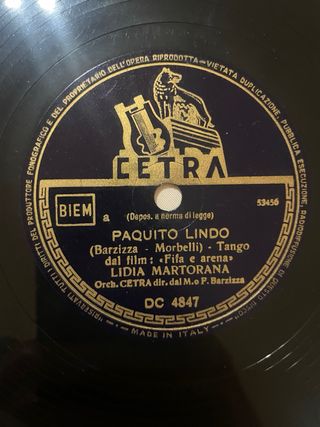 Lotto 5 dischi 78 giri grammofono