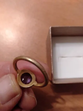 Anillo bronze y amatista 52