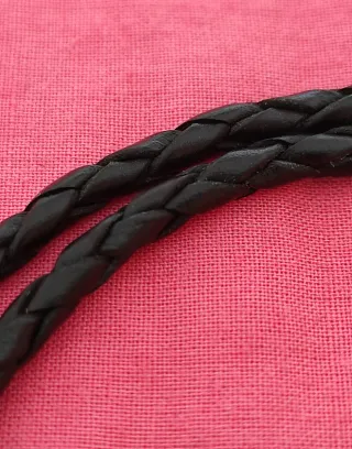 Pulsera Cuero Pandora Doble Negra y Plata