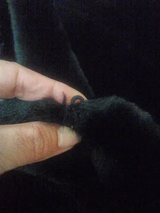 Abrigo de pelo negro con capucha