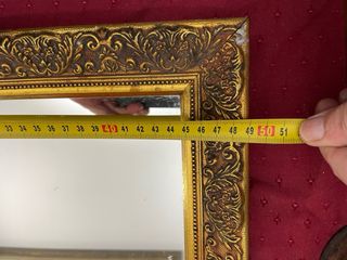 Specchio da Parete in Legno Dorato