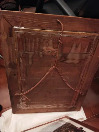 Marco antiguo madera 80x60cm dorado