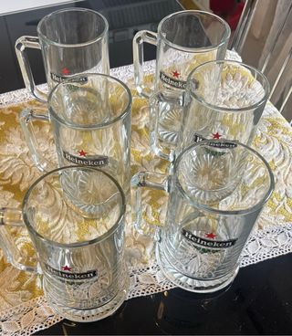 Boccali Birra Heineken Vetro Set 6 Pezzi.