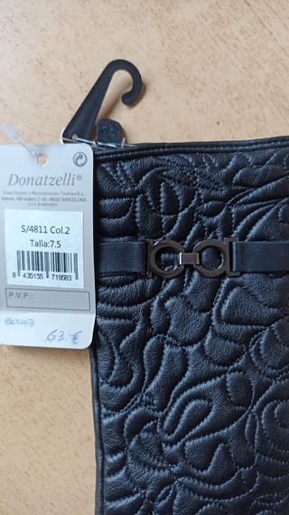 Guantes de piel Negros Acolchados