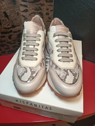 Deportivas Hispanitas Beige Piel Talla 39