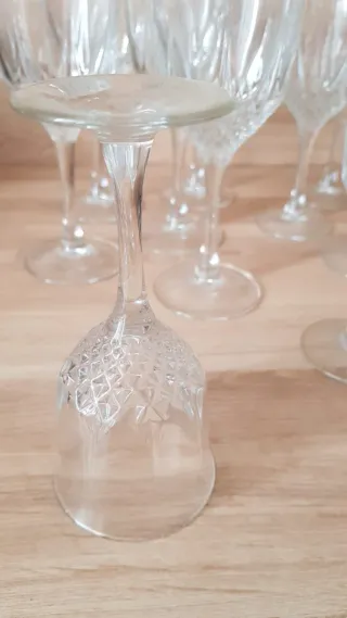 Juego Copas Cristal Tallado