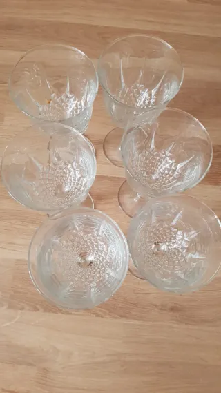 Juego Copas Cristal Tallado