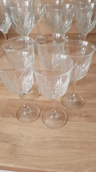 Juego Copas Cristal Tallado