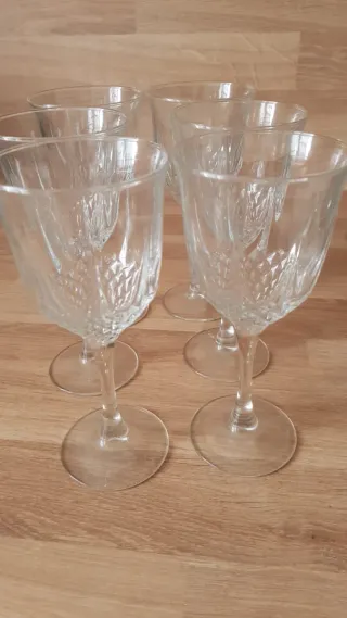 Juego Copas Cristal Tallado