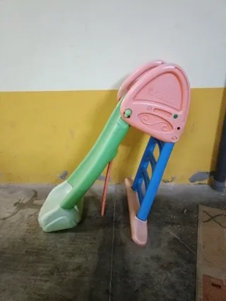 Tobogán infantil verde con rosa Portatil Pr. Negoc