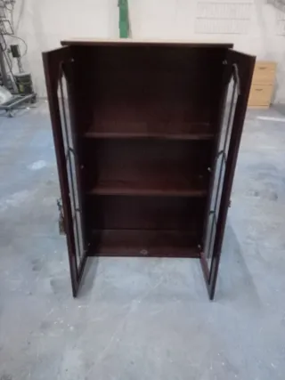 Vitrina / Armario Madera Oscura Cristal