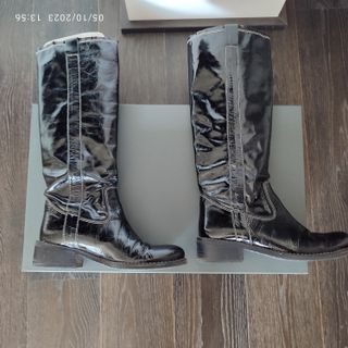 Stivali neri vernice Manufacture d’essai